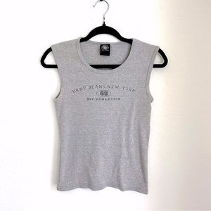 VINTAGE DKNY Gray Crop Tank Top Size Large